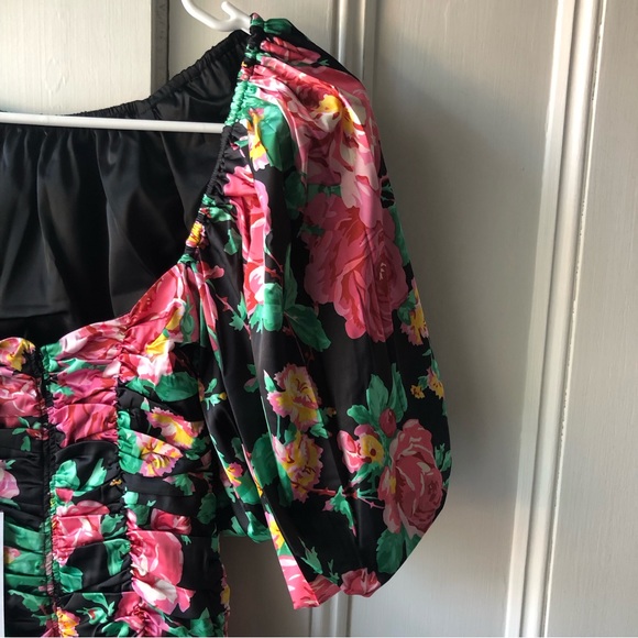 For Love and Lemons Jolie Puff Sleeve Floral Mini Dress - Size XXS - Picture 9 of 10